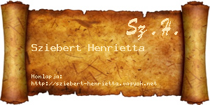 Sziebert Henrietta névjegykártya