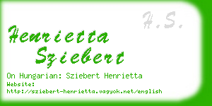 henrietta sziebert business card